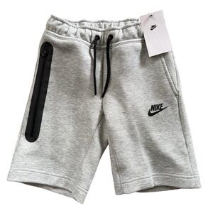 Nike Kids Tech Fleece Shorts Grey Black FD3289-063 Size S New